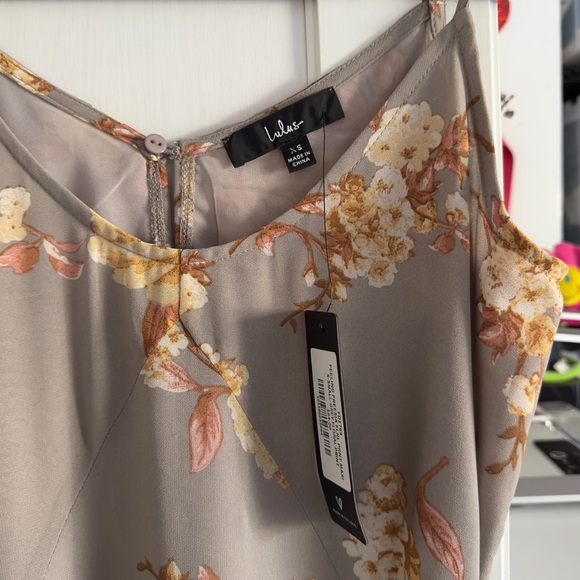 Lulus Feeling Freesia Grey Floral Print Maxi Dress Size XS - Picture 7 of 9